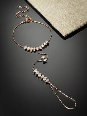 Sasha gold-plated cubic zirconia ring bracelet 2