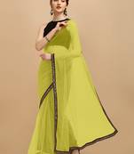 Variyali sequins embroidered soft mono net saree with blouse (un-stitched)