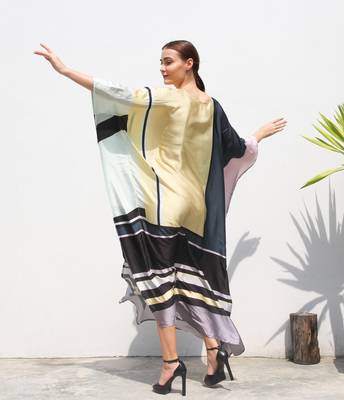 JSDC Premium Soft Silk Geometric Printed Casual Kaftan 4