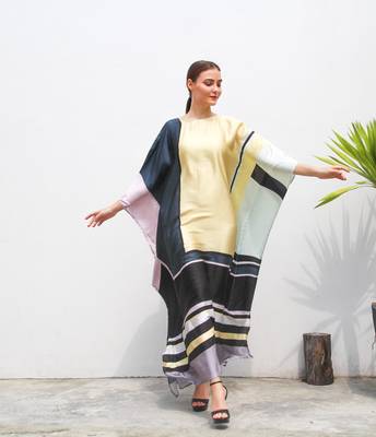 JSDC Premium Soft Silk Geometric Printed Casual Kaftan 5
