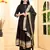women black printed anarkali kurta palazzo and dupatta set