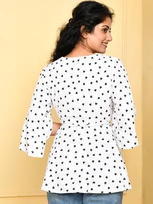 women white printed regular top 3