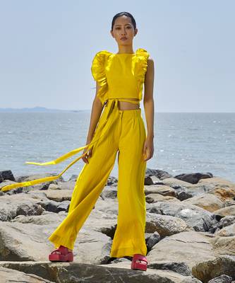 Yellow high waisted trouser 2