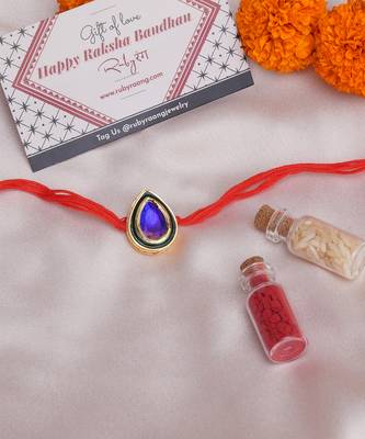 Gold Kundan Rakhi 1