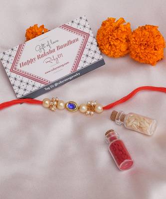 Gold Kundan Rakhi 1