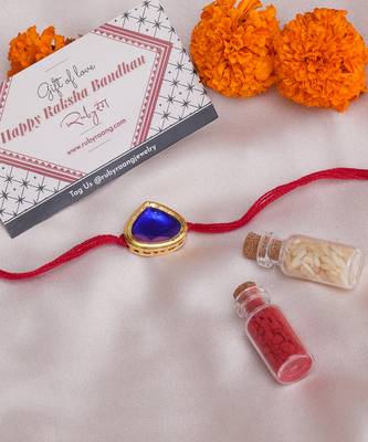 Gold Kundan Rakhi 1