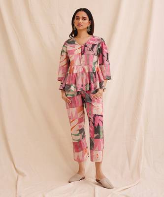 Pink jungle fever co ord set 1