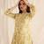 Mustard schiffli cutwork kurta set