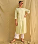 Matcha green rozana linen kurti