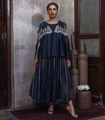 Navy blue and grey cape set