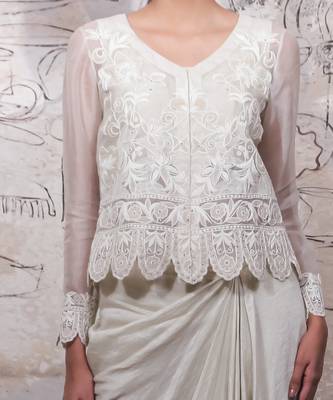 Ivory cheshire drape skirt set 2