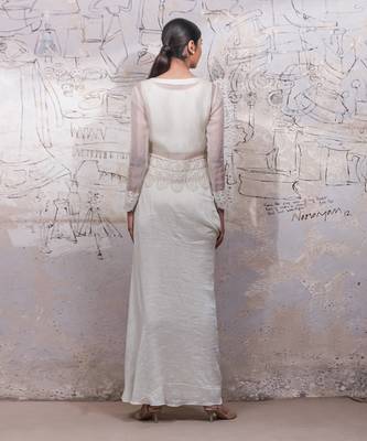 Ivory cheshire drape skirt set 4
