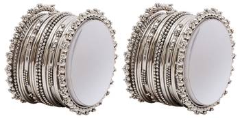Sasha set of 40 oxidised silver-plated bangles 1