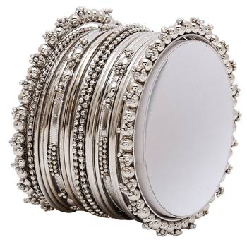 Sasha set of 40 oxidised silver-plated bangles 2