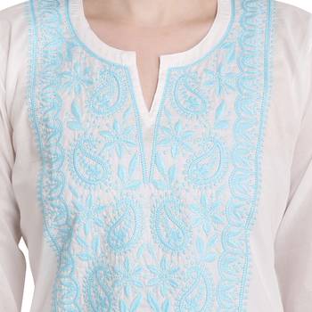 Lucknowi chikankari cotton kurti 4
