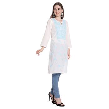 Lucknowi chikankari cotton kurti 5