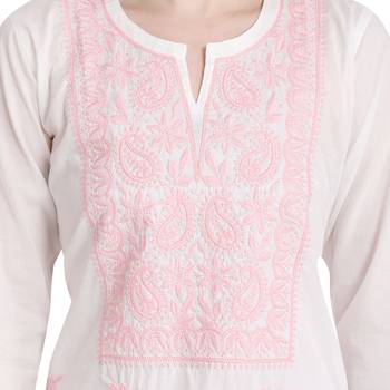 Lucknowi chikankari cotton kurti 4