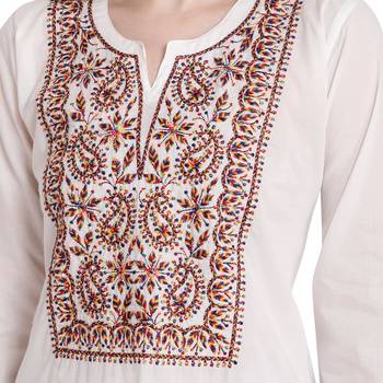 Lucknowi chikankari cotton kurti 4