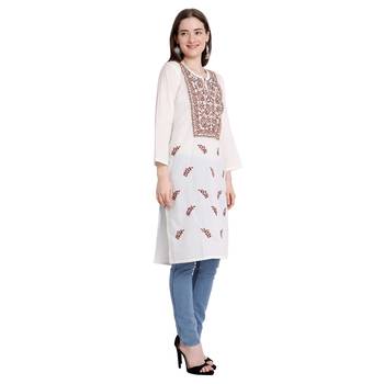Lucknowi chikankari cotton kurti 5