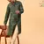 Tabard Green Cotton Full Sleeves Regular fit Kurta Churidar Set