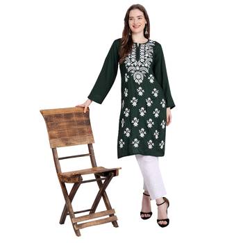 Lucknowi rayon chikankari kurta set 3