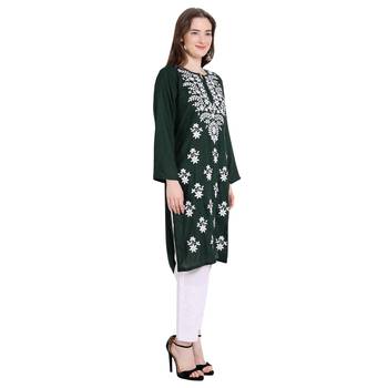 Lucknowi rayon chikankari kurta set 5
