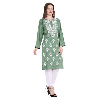 Lucknowi rayon chikankari kurta set 5