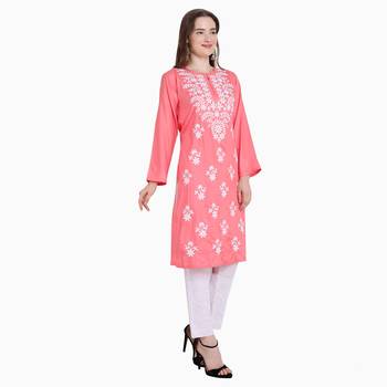 Lucknowi rayon chikankari kurta set 5