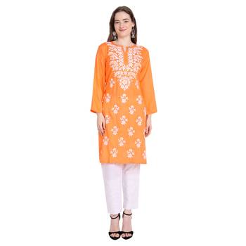 Lucknowi rayon chikankari kurta set 1
