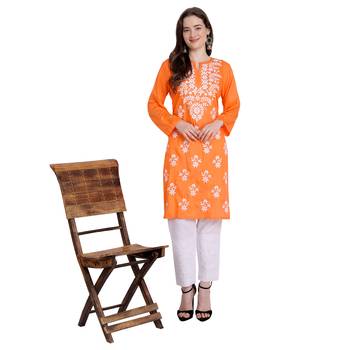 Lucknowi rayon chikankari kurta set 3