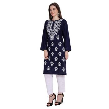 Lucknowi rayon chikankari kurta set 1