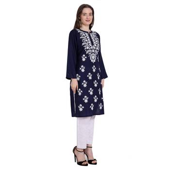 Lucknowi rayon chikankari kurta set 5