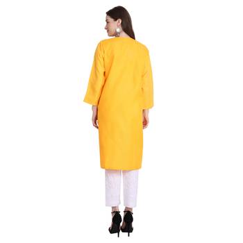 Lucknowi straight embroidered cotton kurta set 2