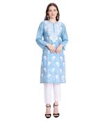 Lucknowi chanderi chikankari rose kurta set