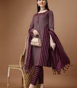 WILNERCROWN Designer  calf length ethnic set kurta, pant and dupatta set for women for casual and festive wear