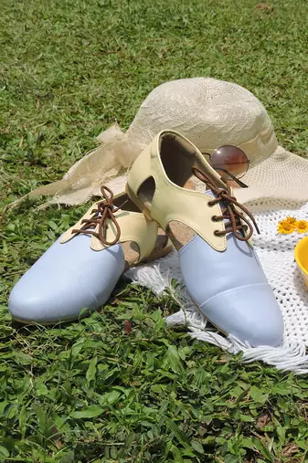 Lemon yellow and lilac aadhya footwear