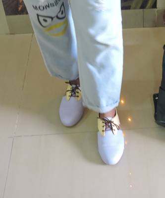 Lemon yellow and lilac aadhya footwear 3