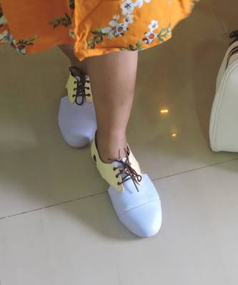 Lemon yellow and lilac aadhya footwear 4