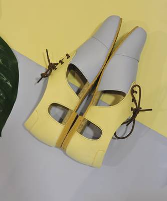 Lemon yellow and lilac aadhya footwear 5
