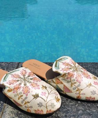 Cream printed carvi footwear 2
