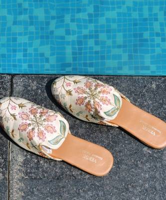 Cream printed carvi footwear 3