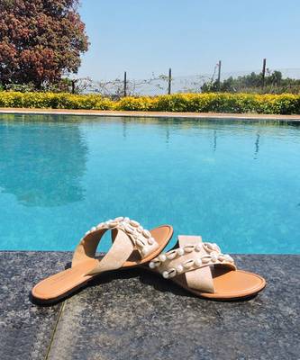 Beige sakhi footwear 1