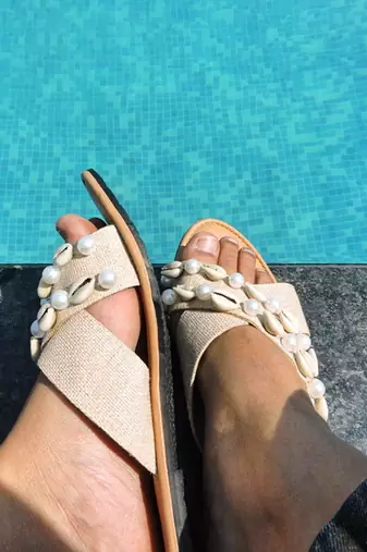 Beige sakhi footwear