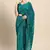 TEAL BLUE THREAD AND MULTIPLE SEQUINS EMBROIDERED GEORGETTE DESIGNER SAREE