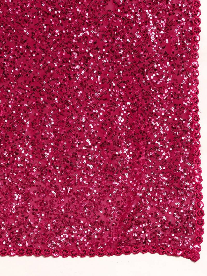 HOT PINK THREAD AND MULTIPLE SEQUINS EMBROIDERED GEORGETTE DESIGNER SAREE