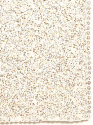 PEARL WHITE THREAD AND MULTIPLE SEQUINS EMBROIDERED GEORGETTE DESIGNER SAREE 5