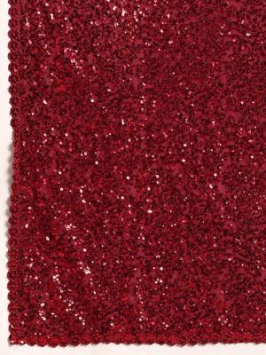 RUBY RED THREAD AND MULTIPLE SEQUINS EMBROIDERED GEORGETTE DESIGNER SAREE 4