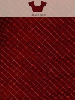 RUBY RED THREAD AND MULTIPLE SEQUINS EMBROIDERED GEORGETTE DESIGNER SAREE 5