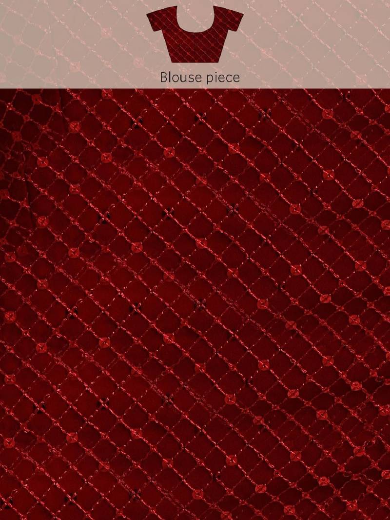 RUBY RED THREAD AND MULTIPLE SEQUINS EMBROIDERED GEORGETTE DESIGNER SAREE