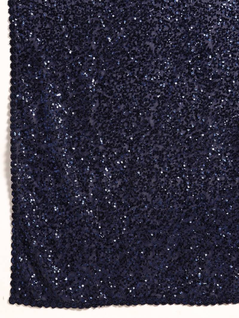 BLUSH BLUE THREAD AND MULTIPLE SEQUINS EMBROIDERED GEORGETTE DESIGNER SAREE